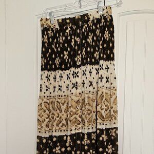 NWT‎ Women's Apriori Long Skirt Button Front Brown/Beige/Cream Size 4
